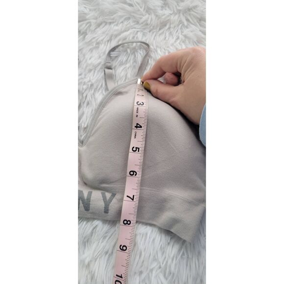 DKNY Sz L Seamless Bralette Gray Sports Bra With Adjustable Straps New - Picture 7 of 7